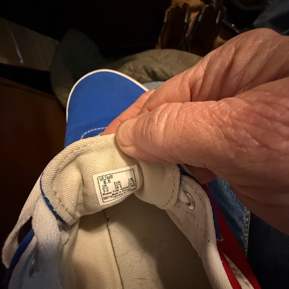 Vans Off the Wall Sk8 Boys Red, White and Blue Sneakers - Picture 4 of 4